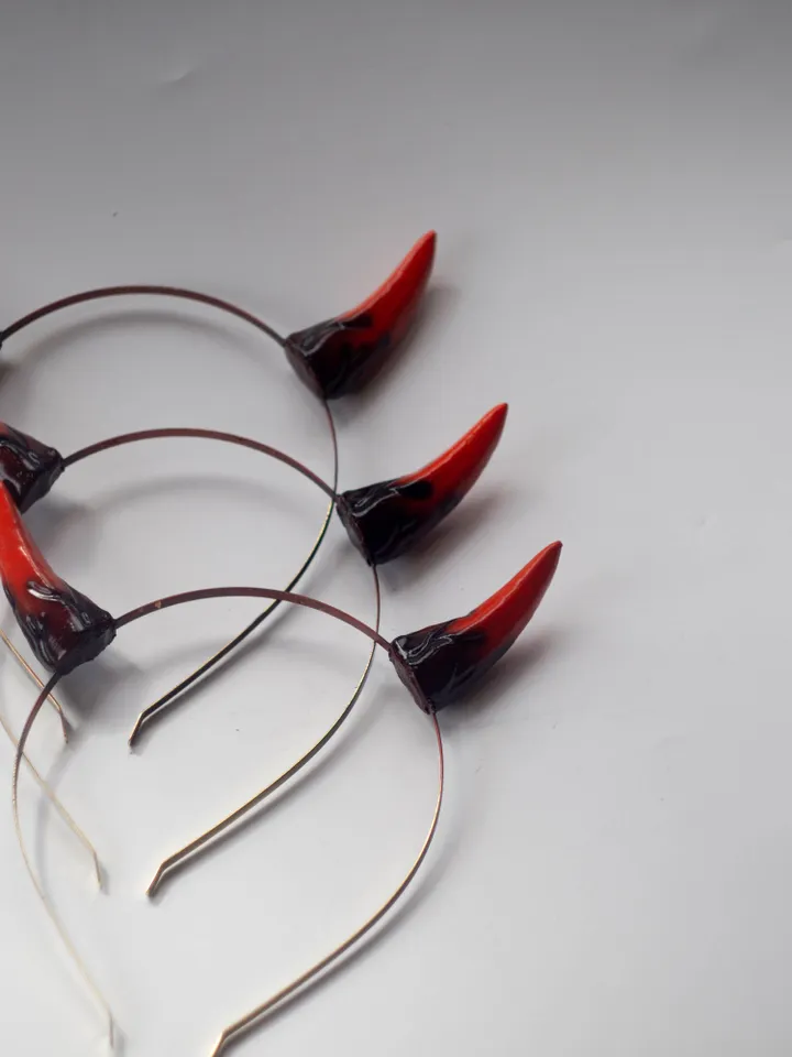 Pack of 3 Small Devil Horns, Halloween Devil Horns Headband, Glow in the Dark Accessories, Red Horns, Cosplay Horns, Three Pairs of Horns