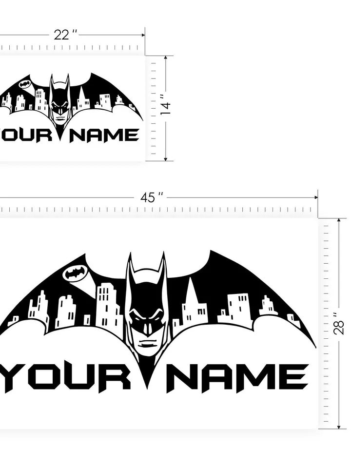 Personalized Bat Wings Wall Decals Name Custom Kids Stickers el170