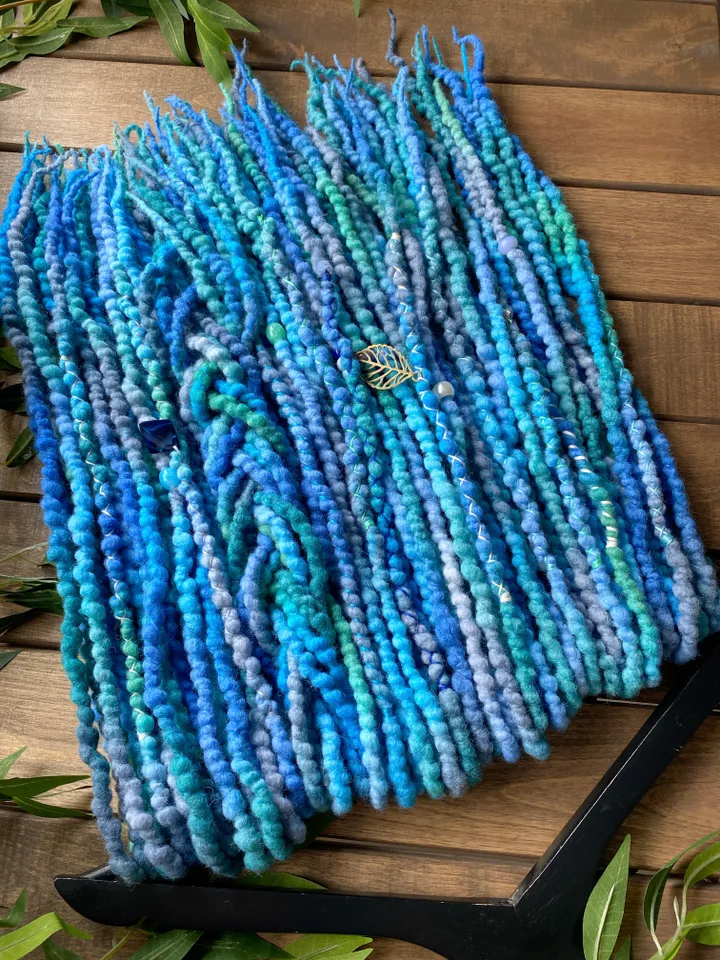 Turquoise blue Wool Double Ended dreads β¨