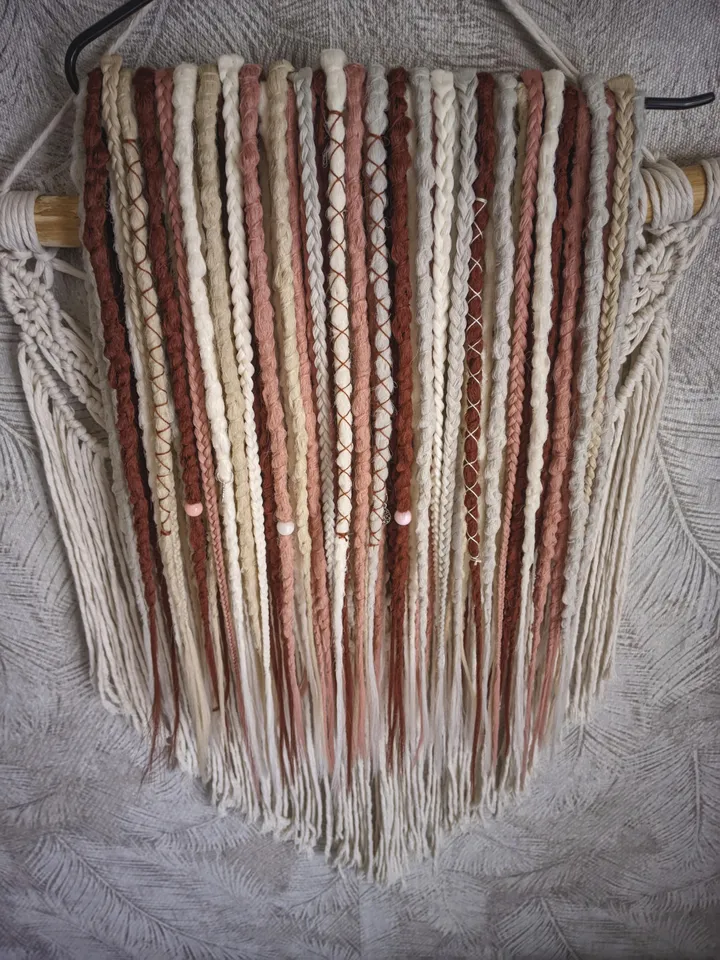 Boho Synthetic Dreadlock Extensions in Earthy Tones Handmade Double Ended Dreads for Festival Hair Braided Set