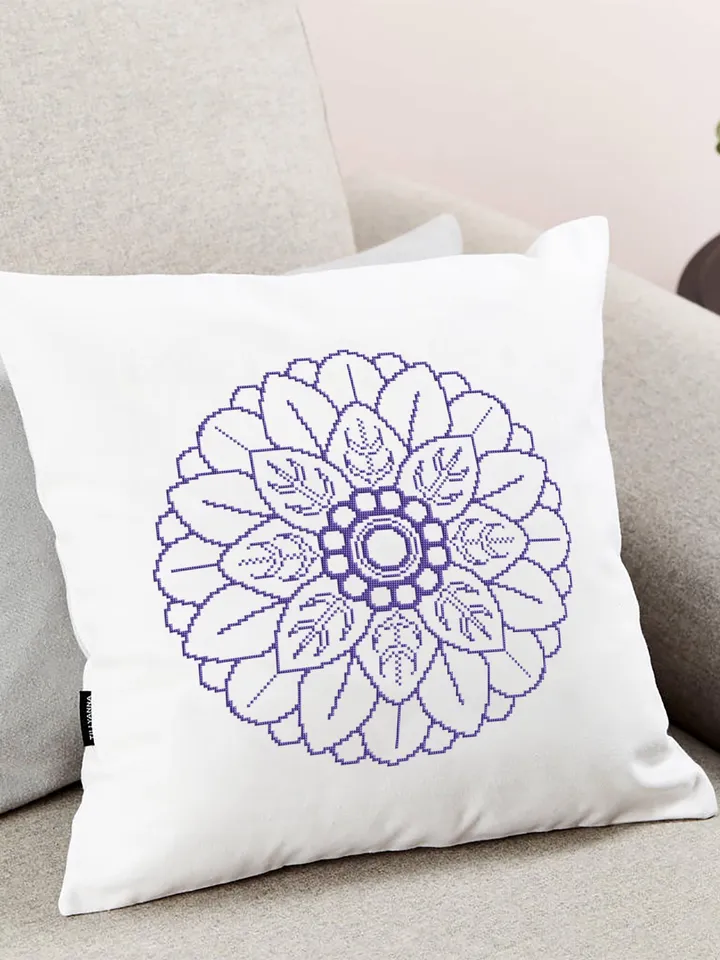 Flower mandala cross stitch pattern download PDF Floral ornament cross stitch chart Monochrome cross stitch Mandala pattern digital PDF #M31