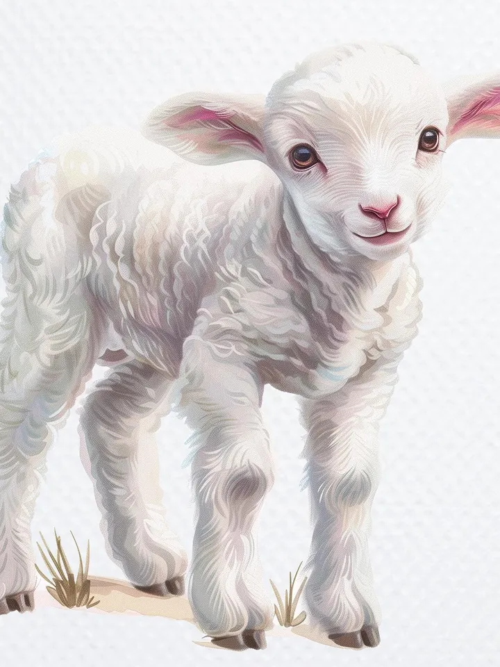 10 Cute Lamb PNG Clipart Bundle, Watercolor Sheep Clipart, Printable Sublimation clipart, Paper crafts, junk journal, nursery art