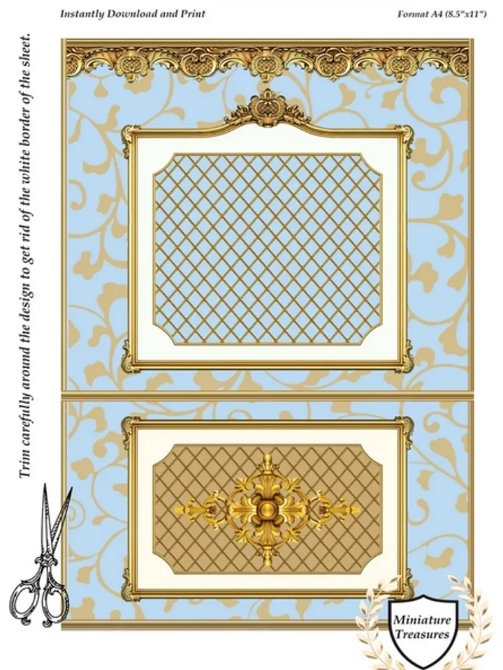 Wallpapers- Set 19-v2 | Printables for Dollhouses and Unique Miniature Projects | Digital Downloads | in Scale 1/12th