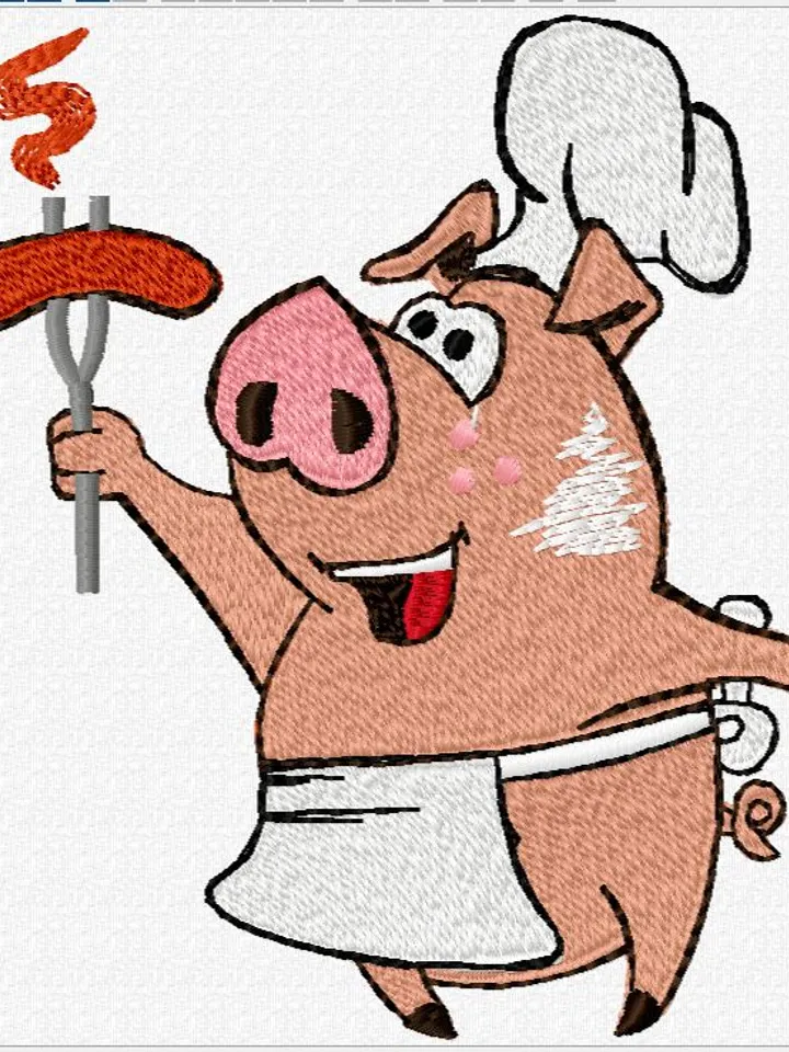 Piglet cook Embroidery Design DIGITAL EMBROIDERY