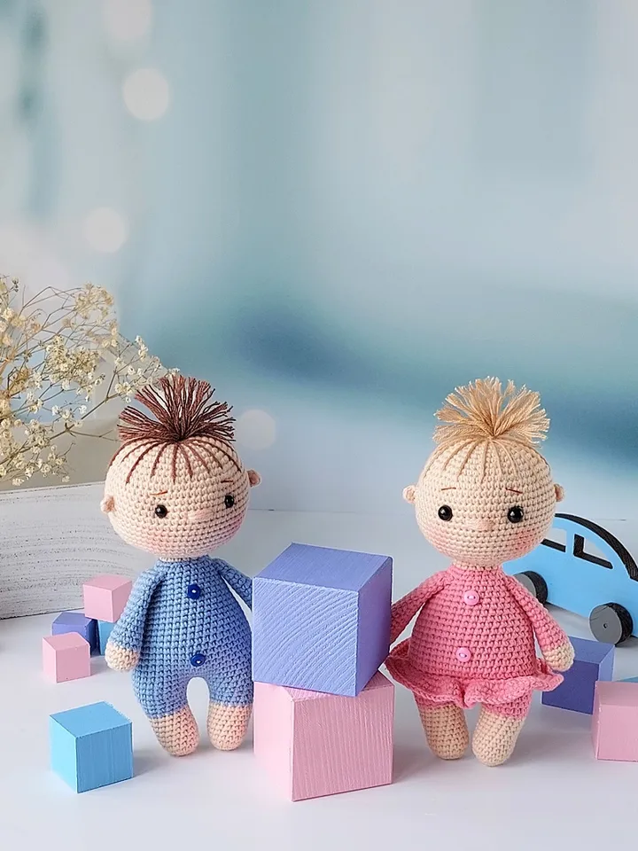 Crochet pattern of mini dolls in English. Crochet pattern doll. Tutorial crochet doll. Pattern baby doll. Pattern toys.