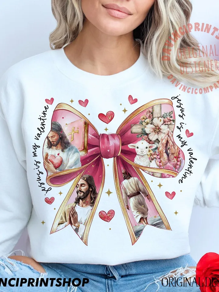 Christian Valentine PNG Bundle, Valentines png, Jesus Is My Valentine, Coquette Bow Retro Love Valentine Vibes Hearts, Bible Verse png, Love