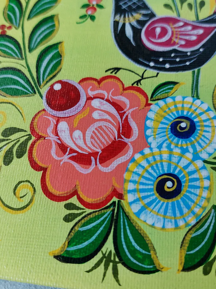 Fairy bird. Painting on canvas