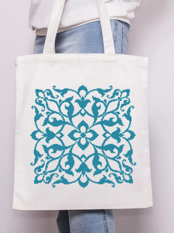 Vintage mandala cross stitch pattern PDF download Victorian gothic mandala, Square ornament cross stitch chart, Vintage pattern PDF #M207