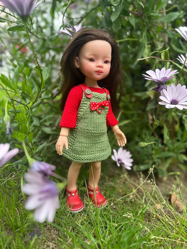 Paola Reina Doll 3 ITEMS Set: Exclusive Handmade Outfit - Sundress, Sweater, Shoes