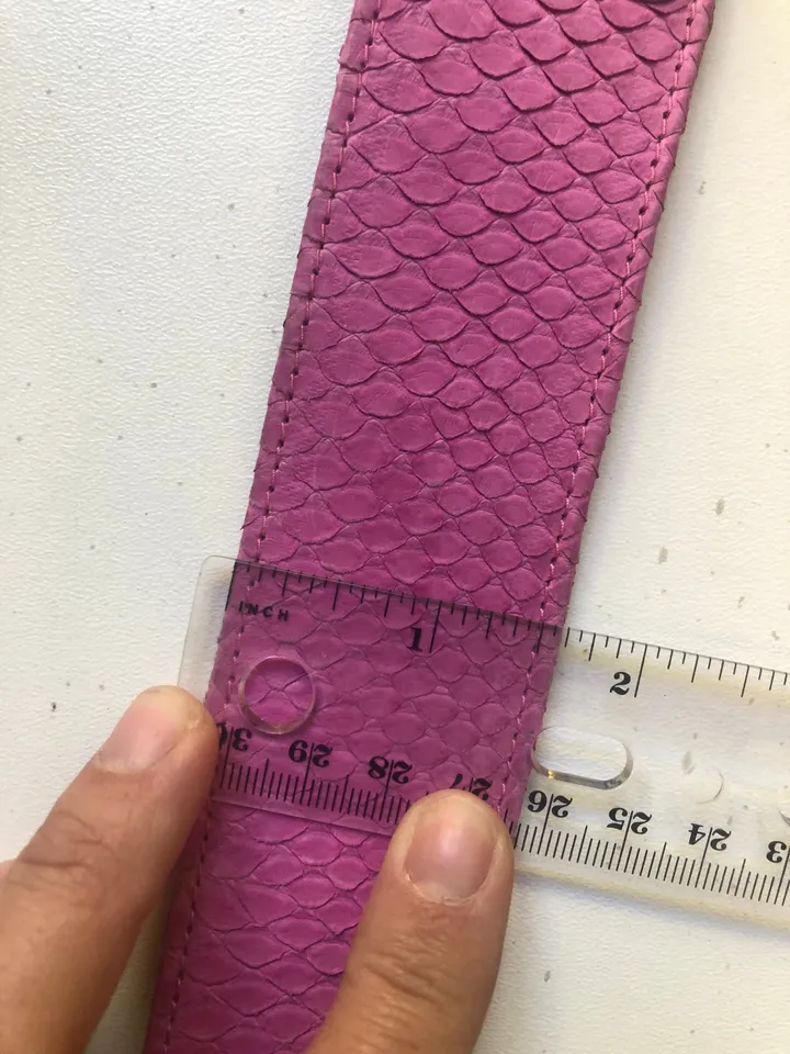 Pink Genuine Python Skin Bracelet | Wide leather women bracelet | Buttoned flat women bracelet | woman summer accesoiries | snake bracelet