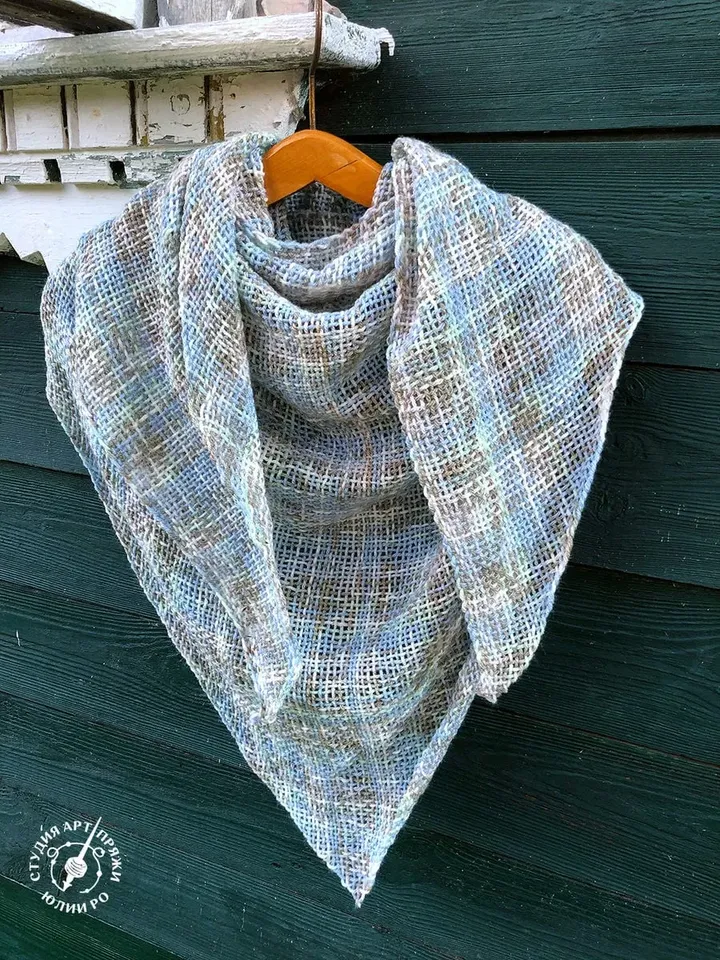 Hand Woven Shawl "Sea pebbles"