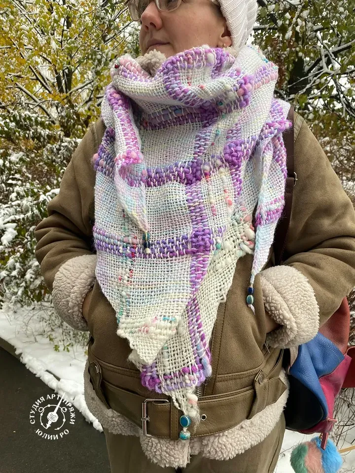 Hand Woven and Handspun Shawl boho style