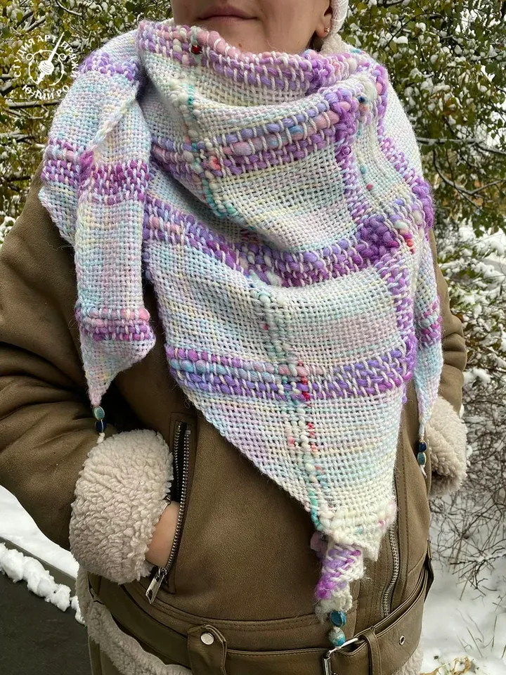 Hand Woven and Handspun Shawl boho style
