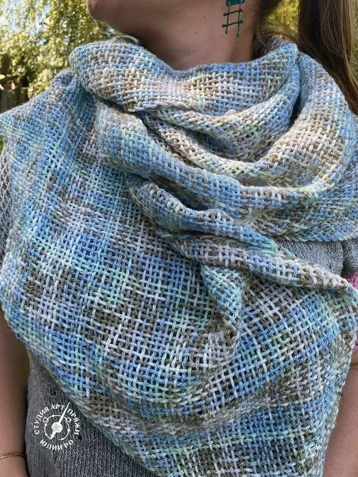 Hand Woven Shawl "Sea pebbles"