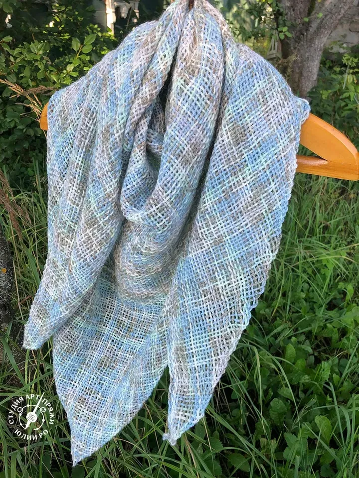 Hand Woven Shawl "Sea pebbles"