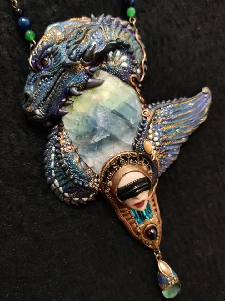 Fantasy Dragon Necklace,Purple Dragon Necklace,Magic Dragon, Jewelry Dragon