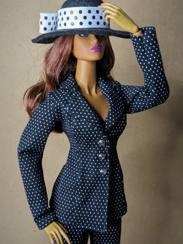 Handmade classic suit (jacket & pants) for 16-inch Fashion Royalty dolls - FR16