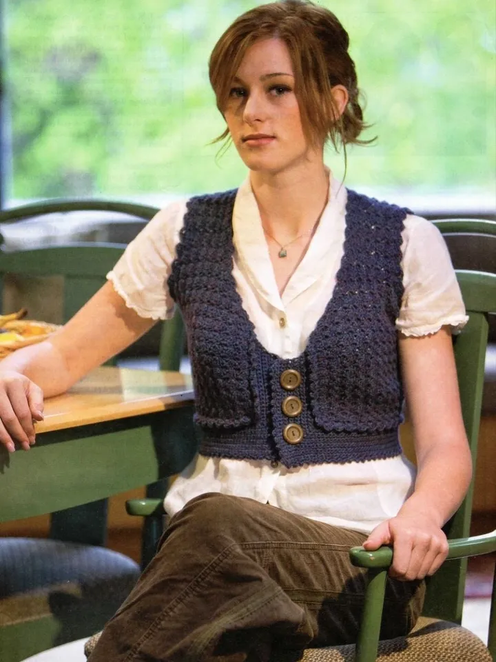 Vest crochet pattern, waistcoat crochet pattern , easy vest crochet pdf