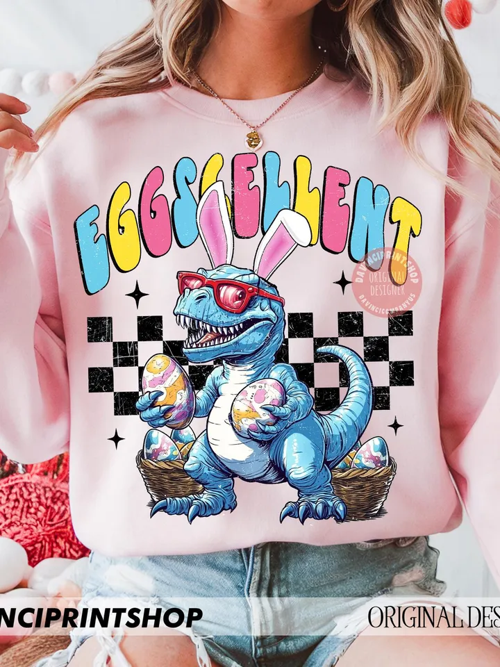 Easter Dinosaur Bunny T rex Boys Girls Kids Eggs Cellent Png, Happy Easter png, Dinosaur Easter Eggs png, Easter Bunny png, Easter Eggs png