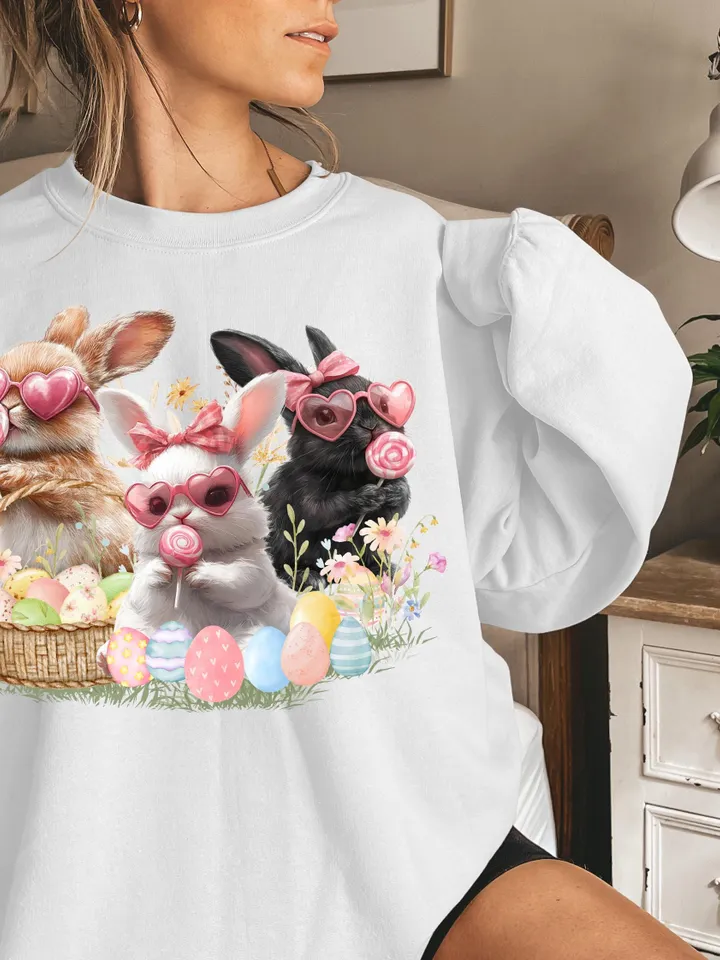 Glitter Easter Bunny Coquette PNG Happy Easter png PNG Coquette Bunny PNG Bow Easter Glitter Brushstroke Girls Kids Easter Sublimation