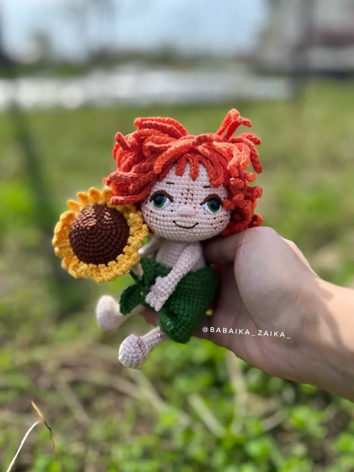 PDF Crochet Sunny Boy Pattern, Amigurumi Sunflower Pattern, Crochet Doll Boy, Sunflower Crochet Pattern, Amigurumi Funny Doll Pattern