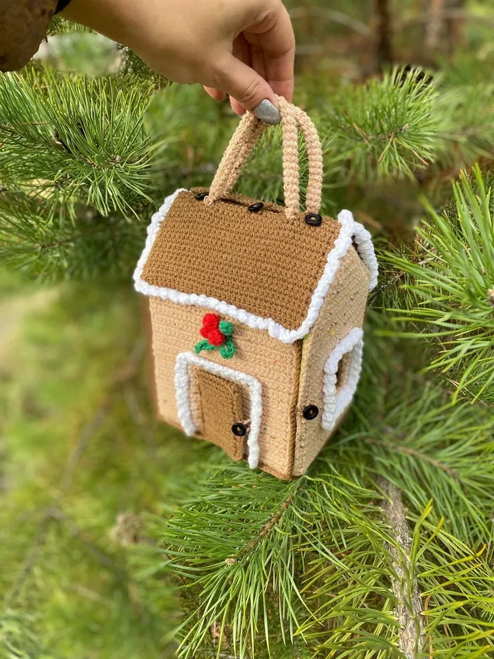 PDF Christmas House, Christmas amigurumi pattern, Christmas ornament Gingerbread House, Christmas decoration, Christmas crochet, Doll House