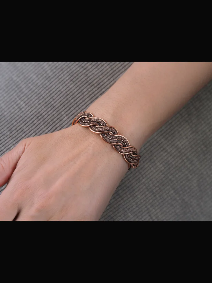 Wire wrapped copper bracelet for woman Antique style copper jewelry WireWrapArt