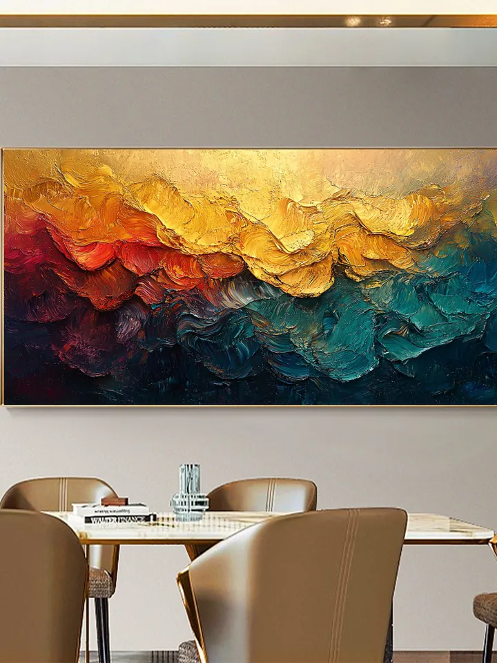 Original Textured Colorful Oil Painting On Canvas, Large Wall Art, Abstract Acrylic Painting, Custom Painting Living room Bedroom Wall Decor