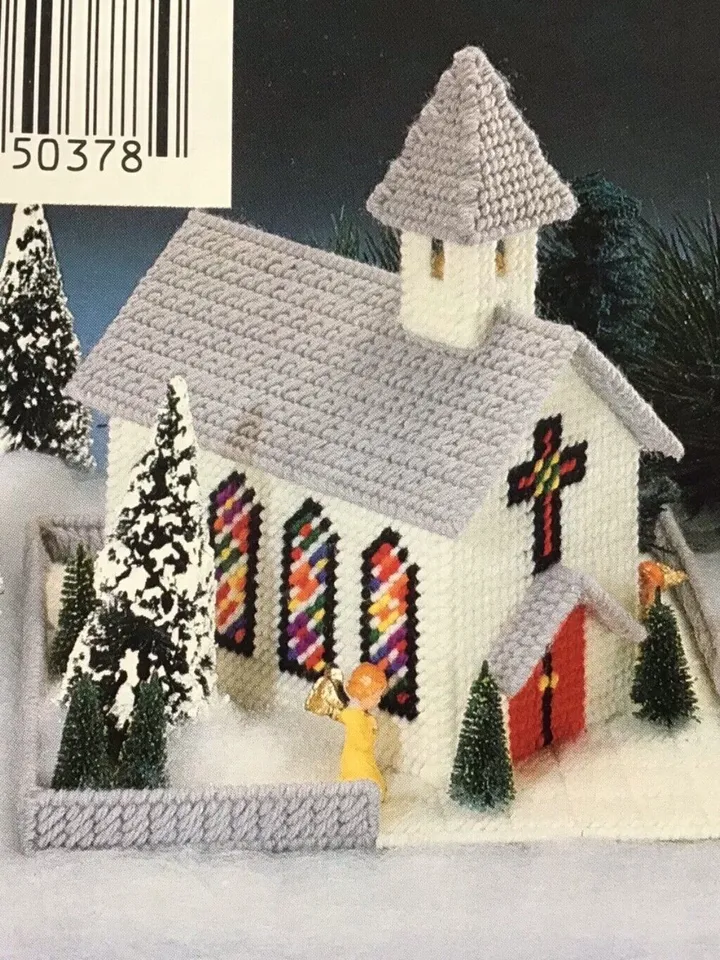 The Christmas Village Plastic Canvas Vintage cross stitch pattern PDF Classic Holiday Designs Instant Download