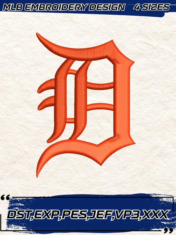 Detroit Tigers Cap Logo Embroidery Design,MLB Embroidery Design,Machine Embroidery Design File,4 Sizes, Digital Download