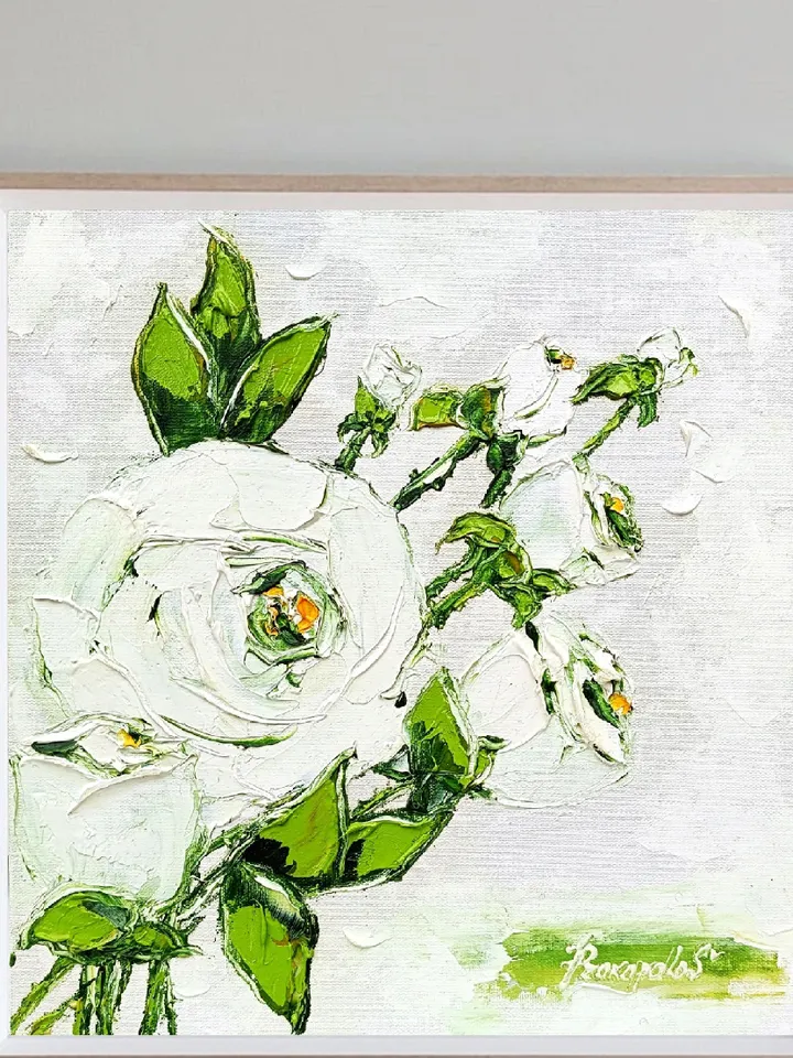 Roses Painting Floral Original Art Impasto Oil Painting Flowers Rose Artwork by ArtProkopaloSv