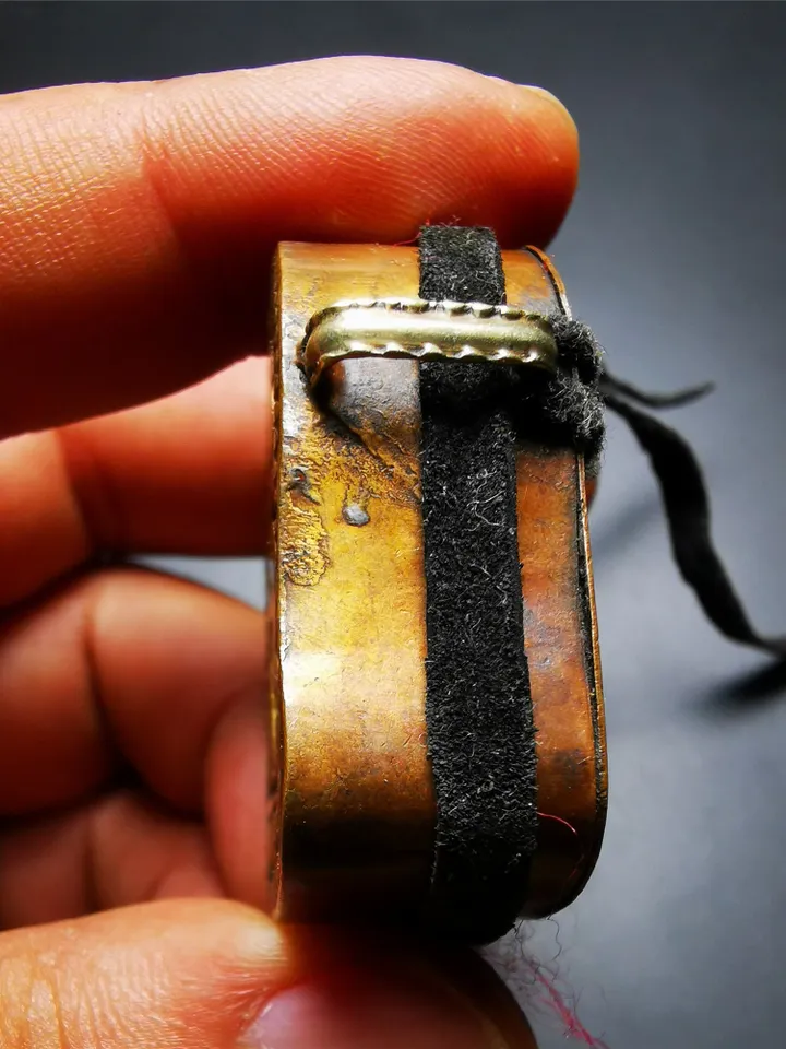 Gandhanra Antique Handmade Gau Ghau Shrine, Tibetan Letter Hum,Mini Tibetan Buddhist Altar Amulet Pendant,80 years old