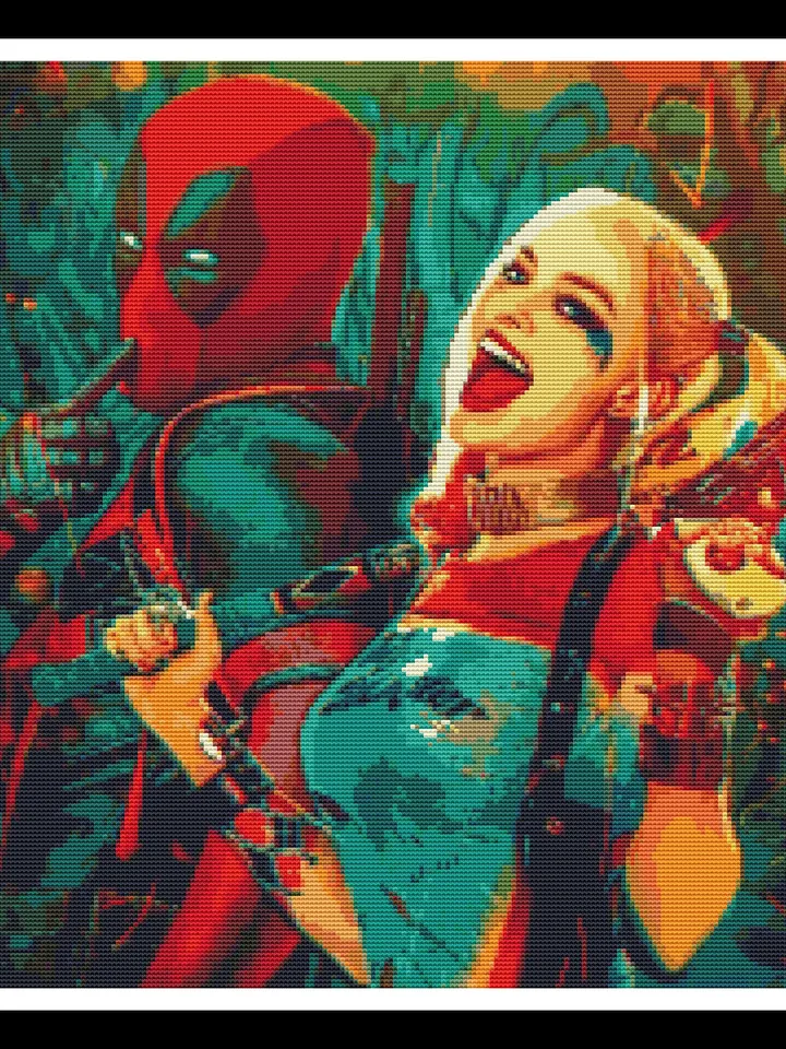 Harley Quinn Cross Stitch Pattern / Deadpool PDF Cross Stitch Chart / The Suicide Squad / Joker Cross Stitch Pattern