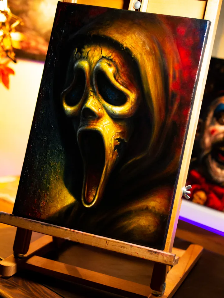 Original oil painting Scream Ghostface