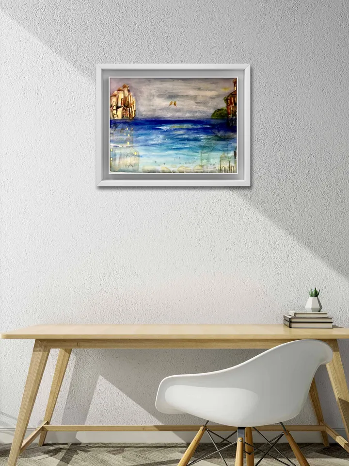 Fantasy watercolor painting wall art,original watercolour mix media painting,modern fantasy art,home decoration,gift.