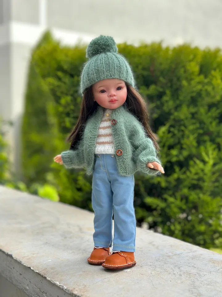 PDF Cardigan & Hat Knitting Pattern Tutorial  for Paola Reina doll (12&quot;/32 cm) eng