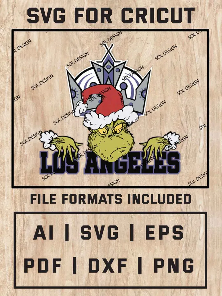 Grinch Los Angeles Kings SVG, NHL Logo SVG Design, NHL Los Angeles Kings SVG, NHL Kings Cricut, Christmas Svg, Grinch svg, Digital Download