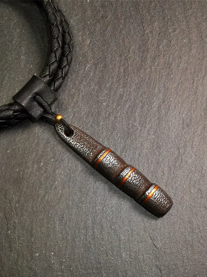 Gandhanra Handmade Tibetan Amulet Pendant,Tibetan Ladder of Heaven, Made of Cold Iron,2.08"