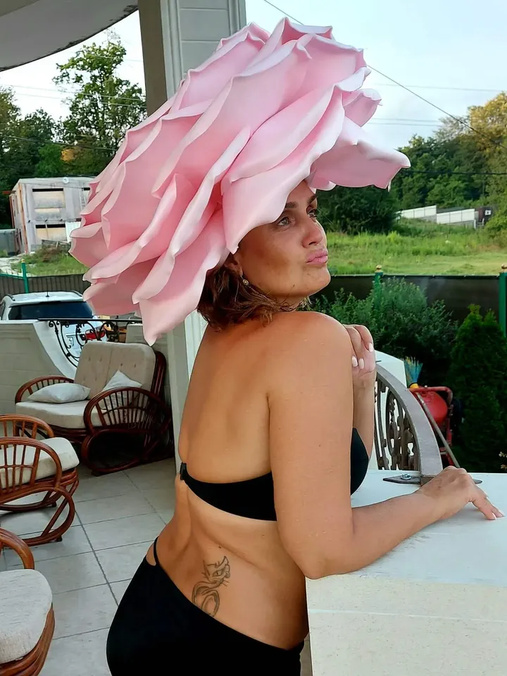 Giant Rose Wedding Headpiece pink flower, Kentucky derby hat, Tea Party Luxury Cocktail hat, Fashio
