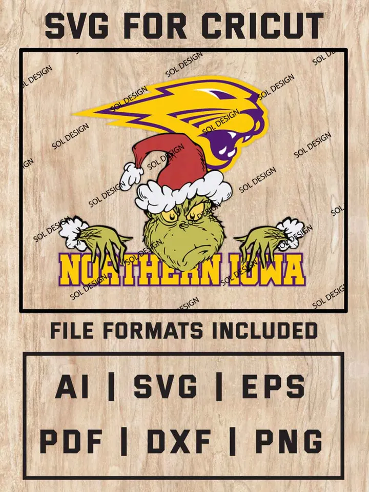 Grinch Northern Iowa Panthers SVG, NCAA SVG Design, NCAA UNI Panthers SVG, NCAA Panthers Cricut, Christmas Svg, Grinch svg, Digital Download