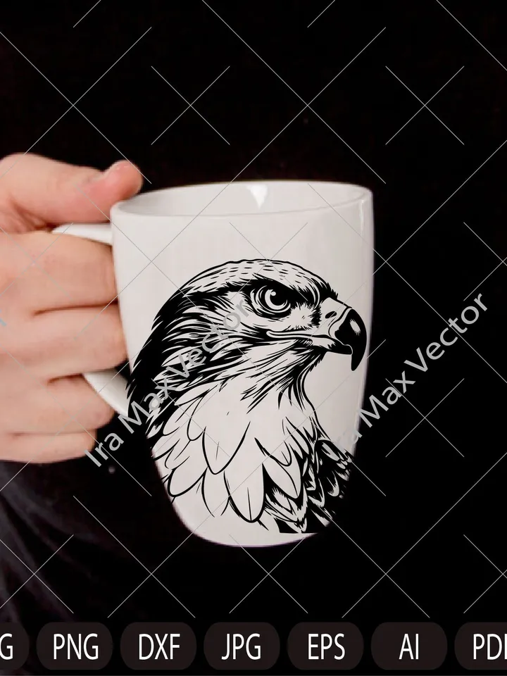 Falcon Svg, Falcon Clipart, Falcon Png, Falcon Head, Falcon Cut Files For Cricut , Falcon Silhouette, Bird Silhouette