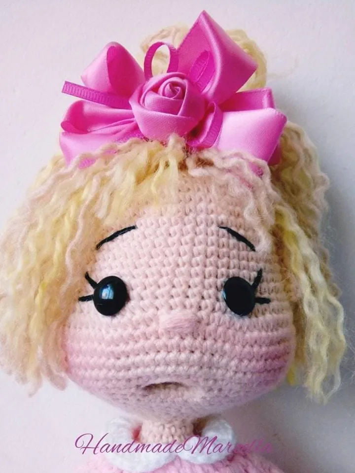 Handmade Crochet Baby Doll โ 37 cm Dress-Up Doll with Bottle & Pacifier โ Montessori-Inspired Soft Toy โ Gift for Girls