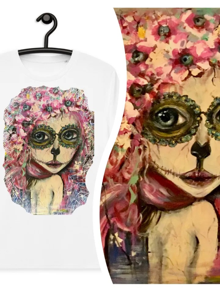 Santa Muerte Unisex organic cotton t-shirt,the t shirt made with my own acrylic mix media Santa Muerte painting.
