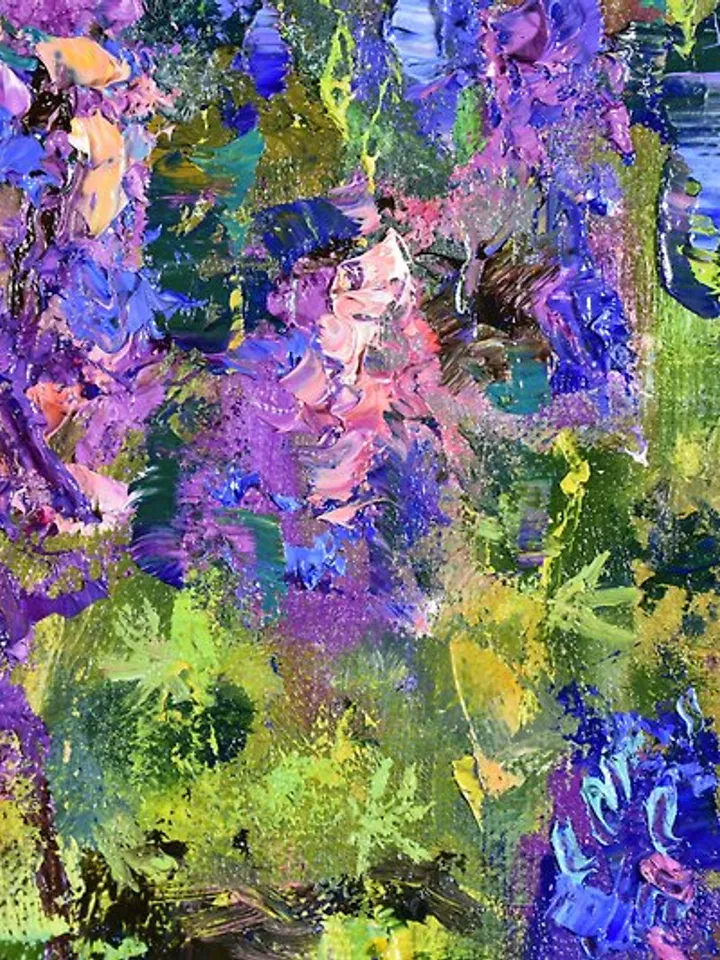Meadow Painting Nature Landscape Blooming Wildflower Original Art