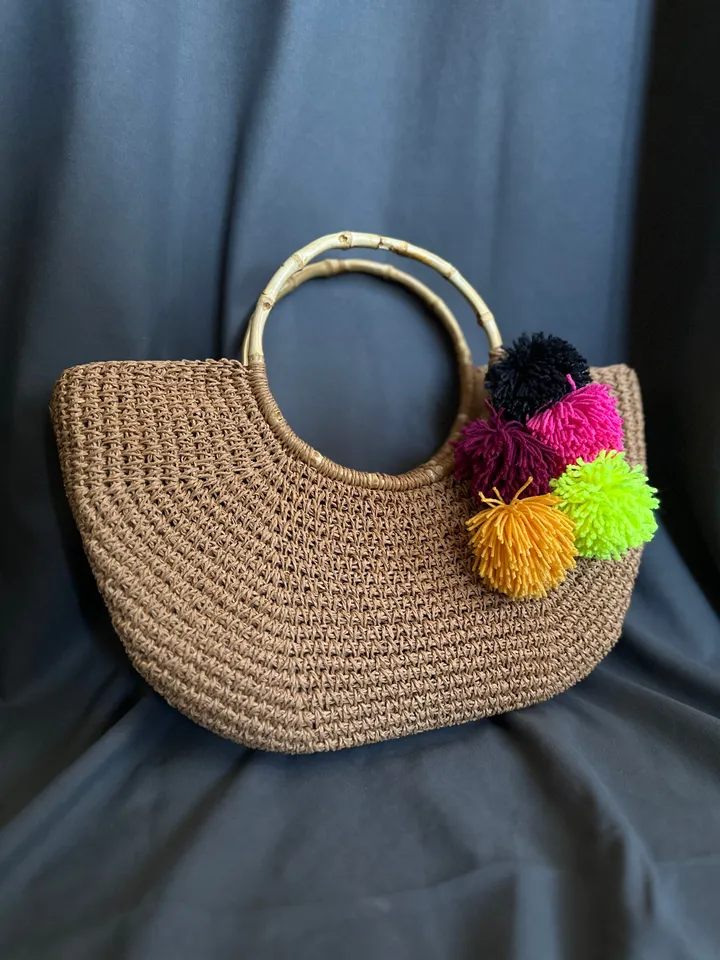 Raffia Shopper Bag, Eco-Friendly, shoulder tote, summer women handbag, boho hobo pouch, cottegecore, bucket, market handbag, wicker basket
