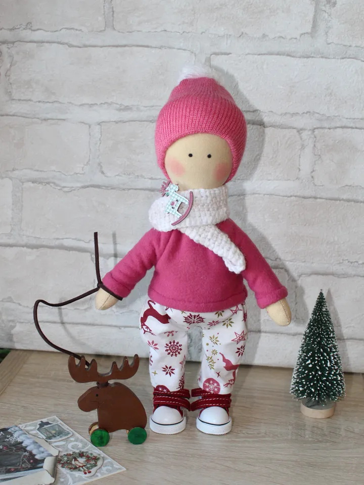 Pattern of a Winter boy - Rag doll sewing pattern and tutorial - Doll sewing pattern - Christmas gift idea