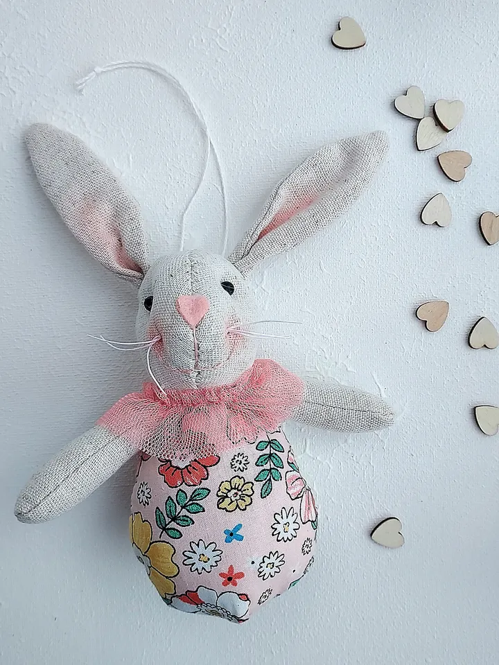 Bunnies Decor Rabbit Fabric Bunny Stuffed decoration Farm house style table decor