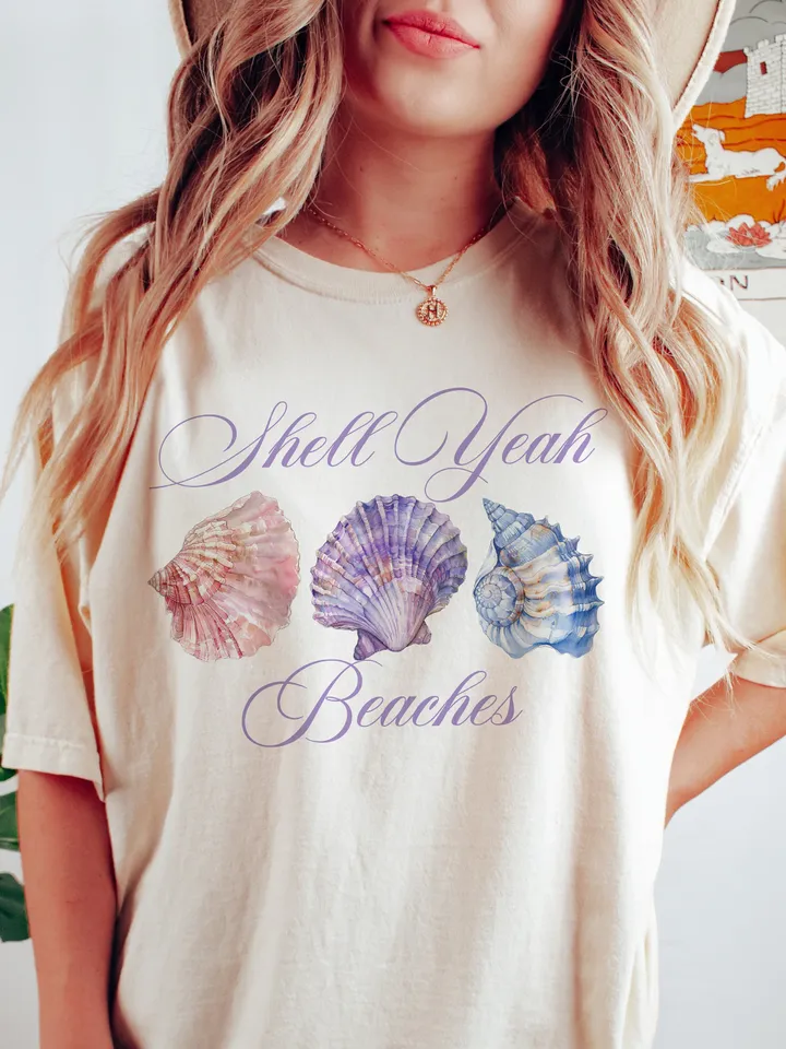 Shell Yeah PNG,Summer Beach Design, Sea Shell PNG, Coconut Girl Aesthetic, Trendy Mermaid Shirt, trendy Summer Png, Beach vibes png,