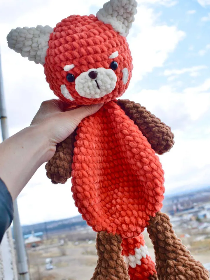 Crochet red panda pattern Amigurumi babu lovey pattern Cuddle toy tutorial