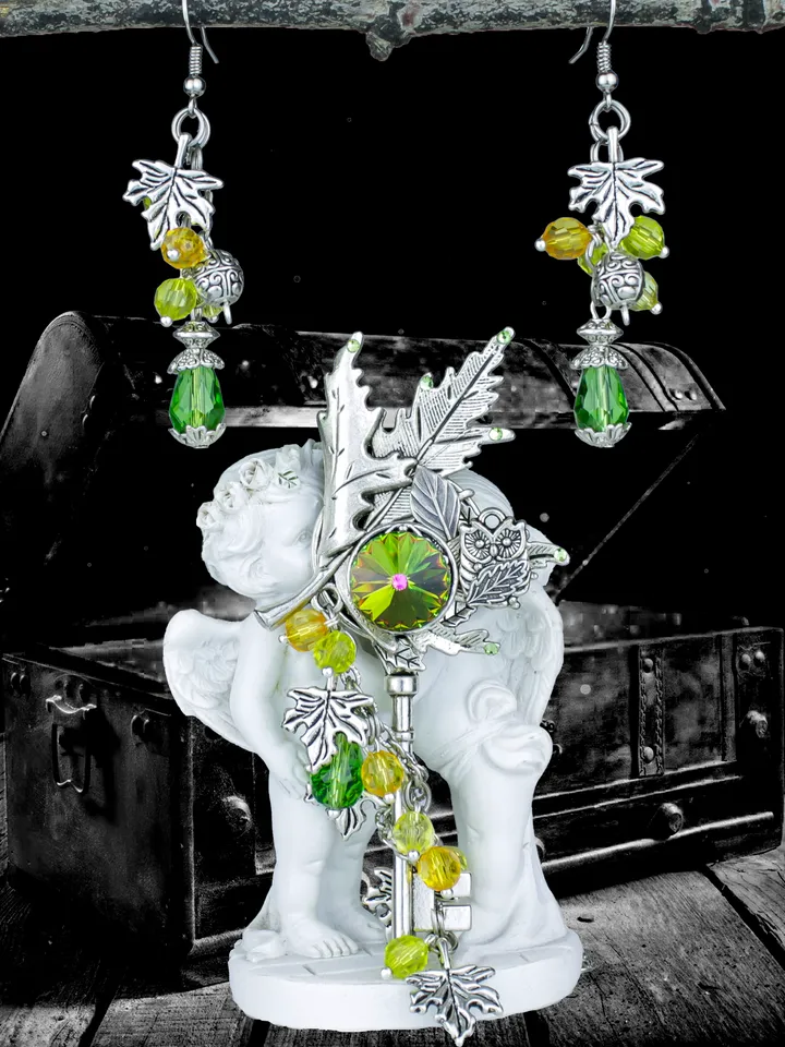 Handmade Unique Beautiful Set of Jewelry with Swarovski "Magic Garden"